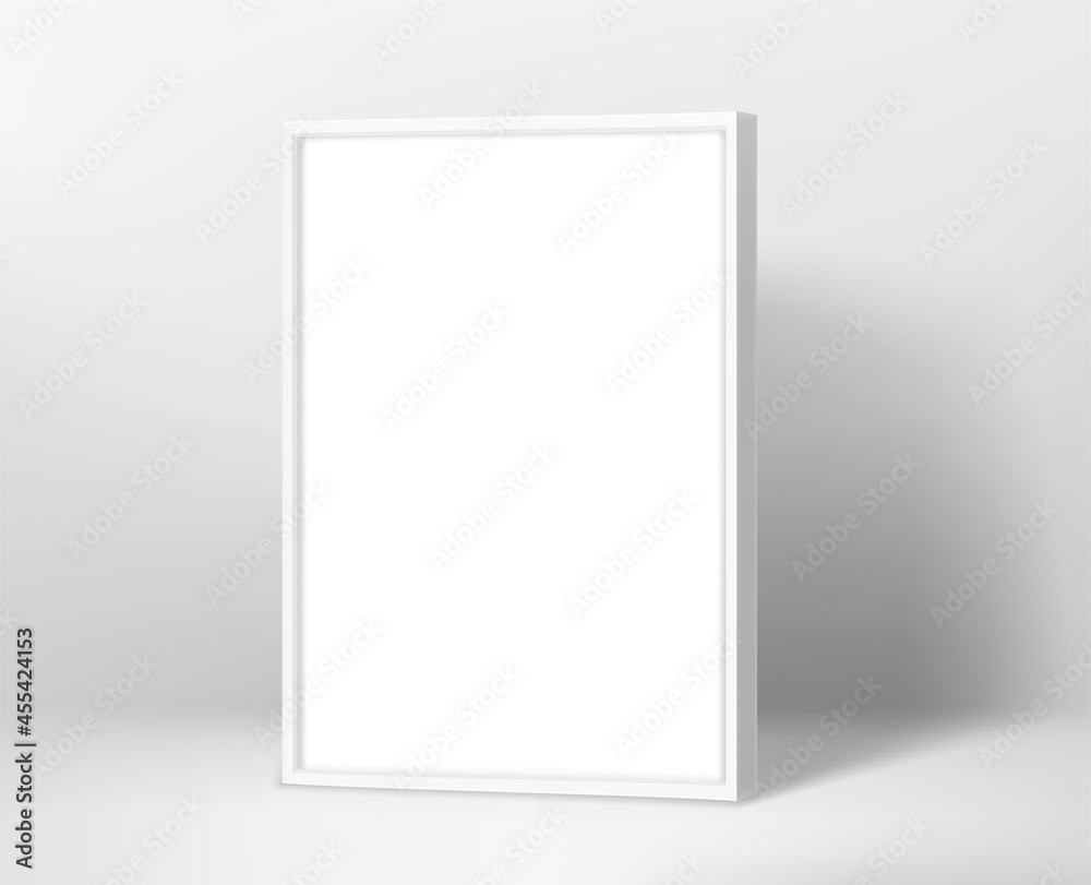 Poster white a4 photo frame for content. vector mock up
