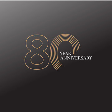 80 YEAR ANNIVERSARY CELEBRATION VECTOR DESIGN TEMPLATE ILLUSTRATION