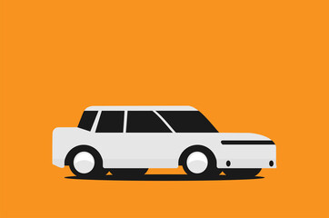 Obraz na płótnie Canvas Flat vector illustration of offroad car.