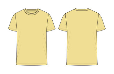 Naklejka premium Short sleeve Round neck Vector T-shirt Artwork for Tech-pack [ Color: BUTTER ]