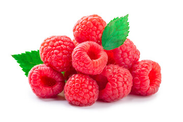 Red raspberry isolated on a white background