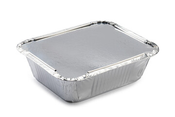 foil tray for food on a white background.