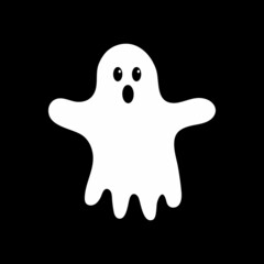 Cartoon cute ghost. Vector illustration. Halloween.