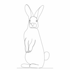 one continuous line drawing bird rabbit