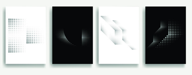 Modern minimal posters .Linear halftone dots Design .elements for your design. vector illustration