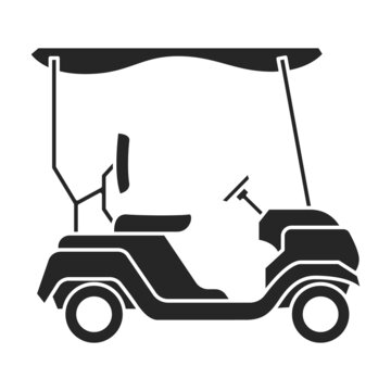 Golf cart vector icon.Black vector icon isolated on white background golf cart.