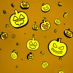 Halloween icons set. 3D illustration for art projects, cards, business, posters.
