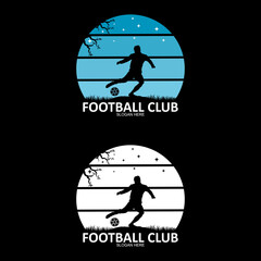Set football silhouette logo vector design