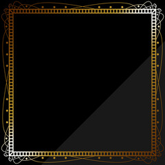 高級感のあるビンテージ背景　正方形　ブラック＆ゴールド