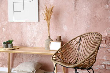 Fototapeta na wymiar Interior of stylish living room with armchair