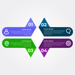 Four Step Infographic design. flat multicolor infographic design