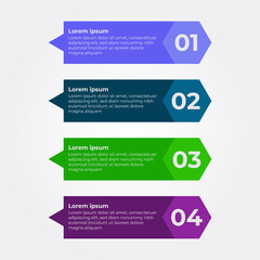 Four Step Infographic design. flat multicolor infographic design
