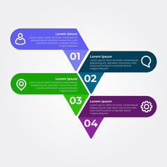 Four Step Infographic design. flat multicolor infographic design