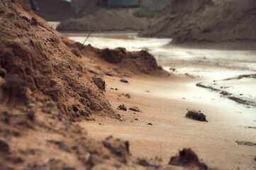 Wet Brown Soil near a shore