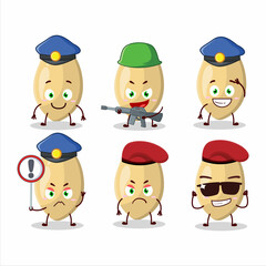 A dedicated Police officer of pine nuts mascot design style