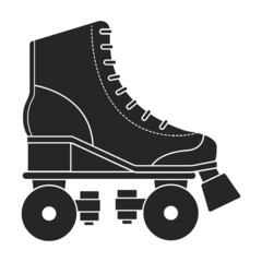 Roller skate vector icon.Black vector icon isolated on white background roller skate.