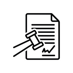 Black line icon for sue