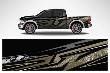 Wrap car vector design decal. Graphic abstract line racing background design for vehicle, race car, rally, adventure livery camouflage. © 21graphic