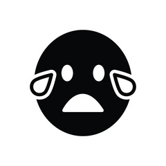 Black solid icon for cry 