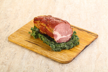 Delicous pork cured meat isolated