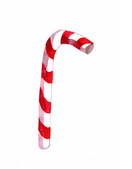 Christmas candy cane watercolor isolated on white background illustration for all prints.