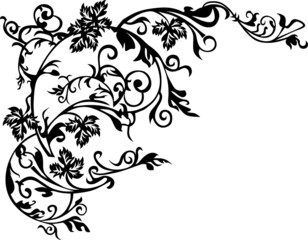 angular vector drawing. floral pattern.monograms and curlicues. a picture in the Baroque style. for the design and layout of the title pages. stencil for holidays and weddings