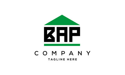 BAP three letters house for real estate logo design