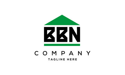 BBN three letters house for real estate logo design