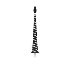 Birthday candle vector icon.Black vector icon isolated on white background birthday candle.