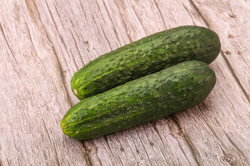 Ripe organic natural green cucumber