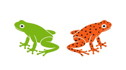 Frog logo. Abstract frog on white background