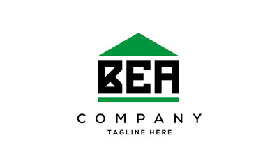 BEA three letters house for real estate logo design