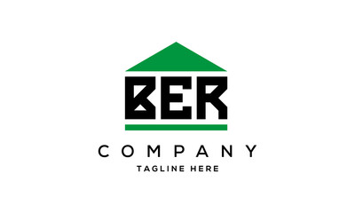 BER three letters house for real estate logo design