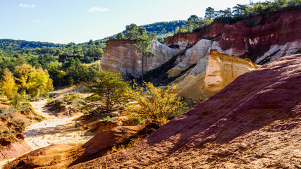Sandstone cliff, The Provençal Colorado, Rustrel, France 