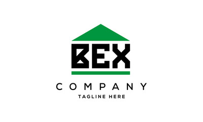 BEX three letters house for real estate logo design