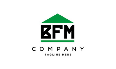 BFM three letters house for real estate logo design