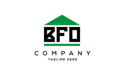 BFO three letters house for real estate logo design