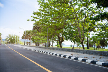 Street during the latest corona virus national lock-down.Empty street highway passing through the city.