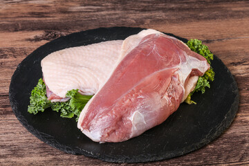 Raw duck breast for cooking