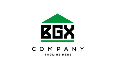 BGX three letters house for real estate logo design