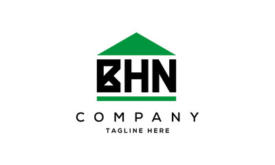BHN three letters house for real estate logo design