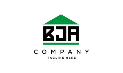 BJA three letters house for real estate logo design