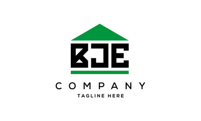 BJE three letters house for real estate logo design