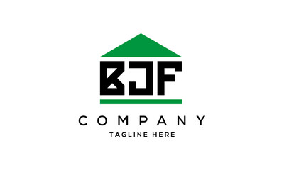 BJF three letters house for real estate logo design