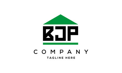 BJP three letters house for real estate logo design