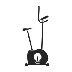 Exercise bike vector black icon. Isolated black illustration icon fitness bicycle.Vector illustration exercise bike on white background.