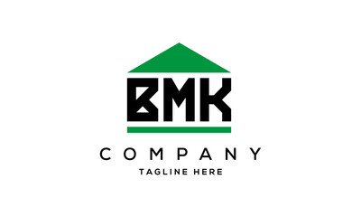 BMK three letters house for real estate logo design