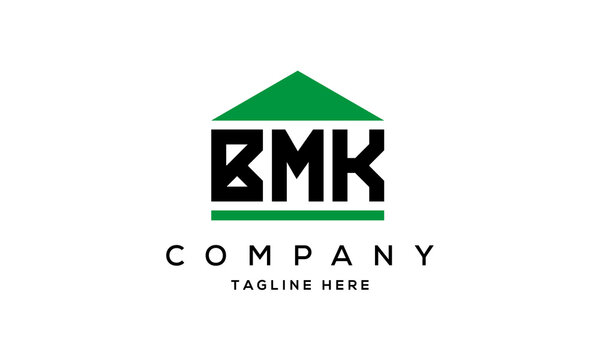 BMK three letters house for real estate logo design