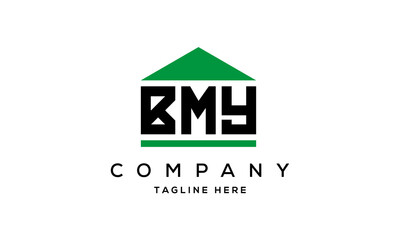BMY three letters house for real estate logo design