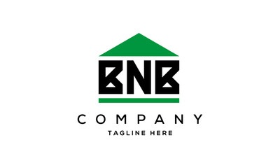 BNB three letters house for real estate logo design